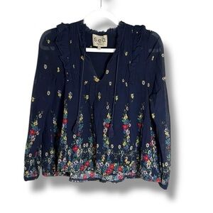 Sea New York Navy with Floral Long Sleeve
